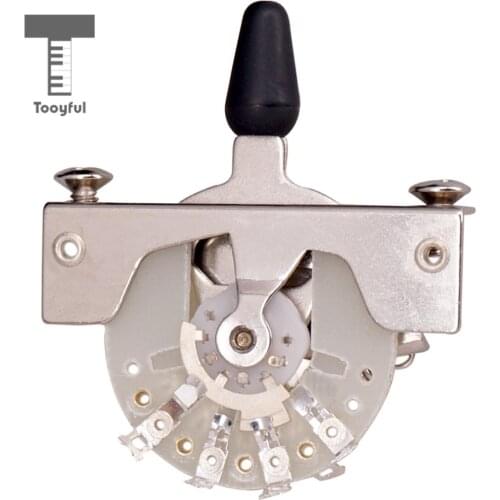 Tooyful 5 Way Lever Electric Guitar Pickup Toggle Selector Switch with Knob for ST SQ FD Electric Guitar Parts Accessories