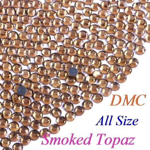 All Size! Smoked Topaz, DMC Hotfix Rhinestone SS6 SS10 SS16 SS20 SS30 Glass Crystals Stones Hot Fix Iron-On FlatBack With Glue