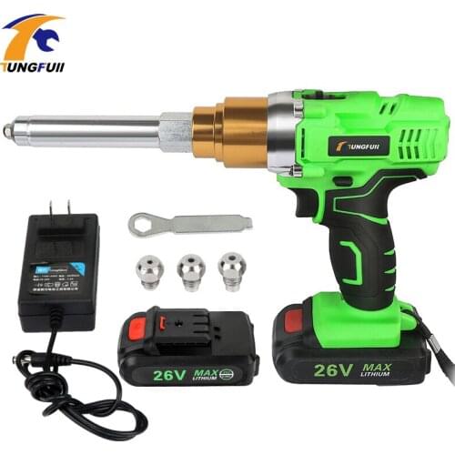 Riveter Gun 26v 3000mAh Portable Cordless Rechargeable Riveting Tool Electrical Riveter Rivet With LED Light Riveter Gun Support
