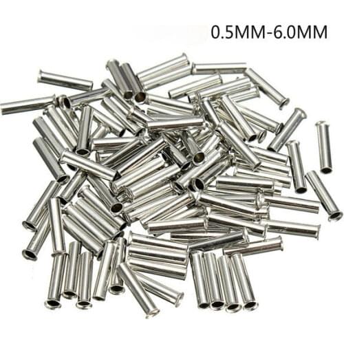 100Pcs Tin-coated Copper Material Uninsulated Terminal 0.5mm2-6.0mm2 Bootlace Ferrules Cord End Electrical Cable Crimp Connector