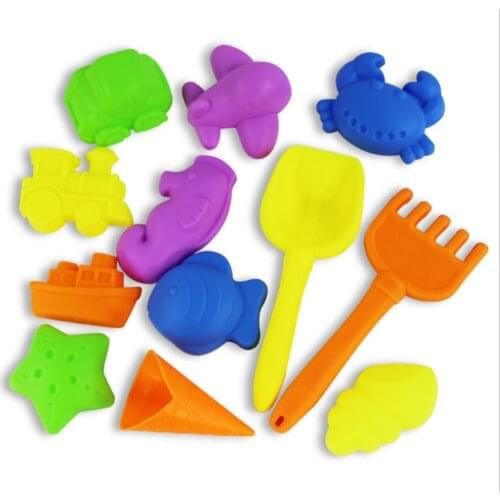 12Pcs Sand Play Set Children Kids Beach Play Toy Novelty Sand Mold Shovel Beach Toys For Children Color Random