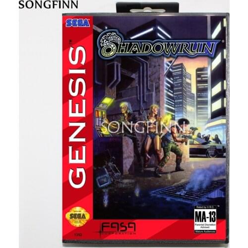 16 bit MD Memory Card With Box for Sega Mega Drive for Genesis Megadrive - Shadowrun