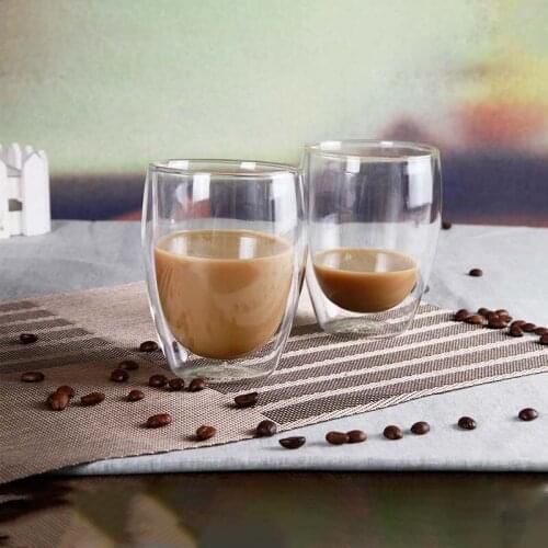 2pcs Latte Espresso Cup Cappuccino Double Cup 13.5oz/400ml