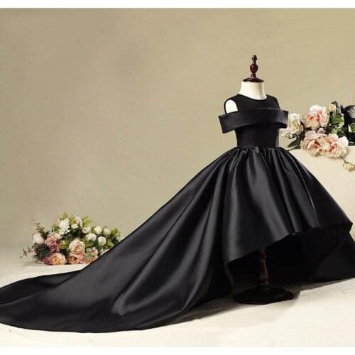 2020 Black Trailing Princess Dress Wedding Dress Long Train Dress vestido de novia ET0404
