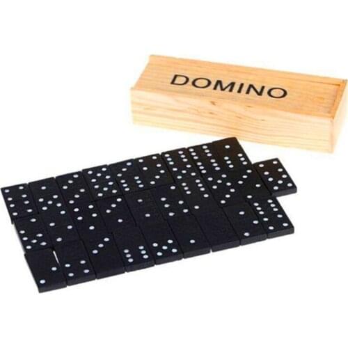 28Pcs/Set Wooden Domino Board Games Travel Funny Table Game Domino Toys For Kid Children bb Educational Toys For Children Gifts