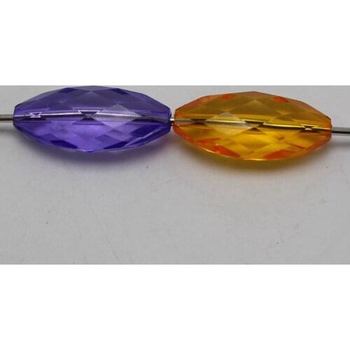 30 Mixed Colour Transparent Acrylic Faceted Flat Oval Tube Beads 30mm