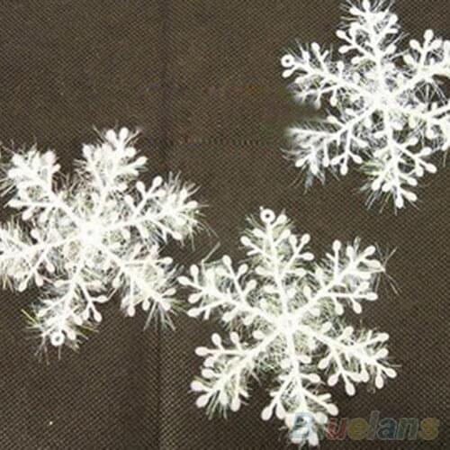 30pcs 11cm - 15cm Mix-christmas Snowflakes Pattern White Wooden Scrapbooking Carft For Home Decoration Diy Handmade Supplies