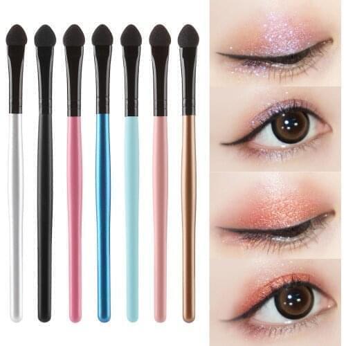 5PCS Long handle Eyeshadow Brush Portable Sponge Eyebrow Stick Eyeshadow Applicator Easy to Stick Powder Cosmetic Makeup Tools