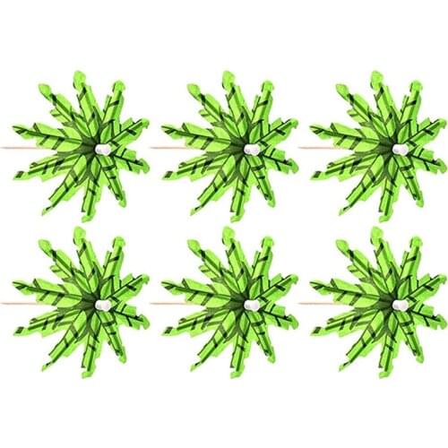 60 Pieces Green Tropical Coconut Palm Tree Paper Umbrellas Picks Cocktail Parasols Cupcake Picks for Hawaiian Party
