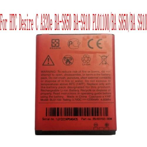 High Quality 1230mAh BL01100 Battery For HTC Desire C A320e BA-S850 BA-S910 PL01100/BA S850/BA S910 Cell Phone