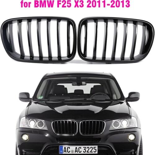 ABS Gloss Black Sport Kidney Grille Grill for BMW F25 X3 2011 2012 2013 Accessories Styling Replacement Racing Front Bumper