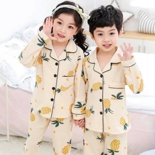 Kids Clothes Nightwear Cartoon Pajamas For Baby Girls Cotton T Shirt + Pants 2Pcs Pyjama Sets Casual Child Boy Sleepwear Outfits