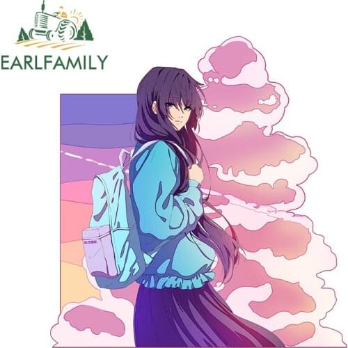 EARLFAMILY 13cm x 12.1cm for The High School Girl Vinyl Car Stickers Motorcycle Surfboard Anime Decal Creativite Waterproof