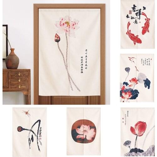 Chinese Fabric Curtain Partition Curtain Bedroom Kitchen Half Panel Curtain Home Decoration Blackout Curtain Home Decoration