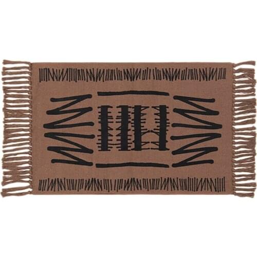 Camping Mat Breathable Soft Vintage Print Mat Cold Insulation Non-Slip Woven Carpet For Outdoor Hiking