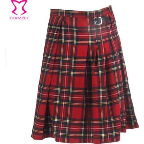 Red Plaid Scottish Kilt Men