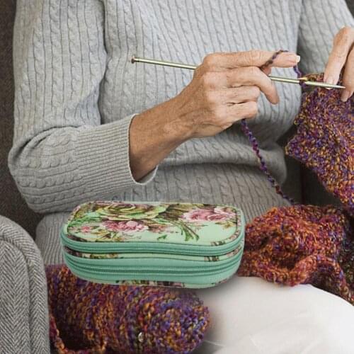 Crochet Hooks Thread Yarn Storage Bag DIY Organizer Holder Wool Crochet Hooks Knitting Needles Sewing Set DIY Storage Bag 40P