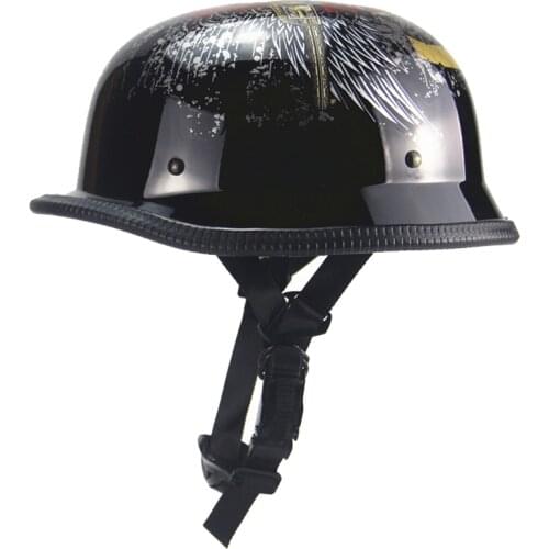 Skull Motorcycle Helmet Vintage Retro German Style 1/2 Open Face Half Helmet Cruiser Touring Chopper Biker Casco Moto Helmet DOT