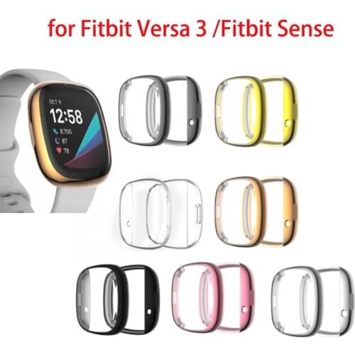 Screen Protector Soft Cover For Fitbit Versa 3/Fitbit Sense Watch Case Lightweight Tpu Bumper Scratch-resistant Shell Accessorie