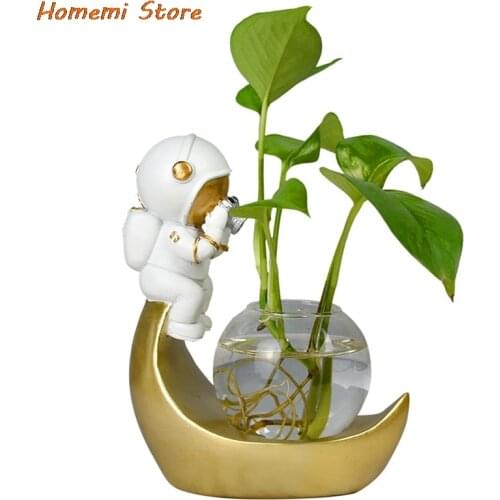 Astronaut Hydroponic Green Plant Vase Flower Pot Garden Cafe Table Fashion Personality Home Decoration Gift