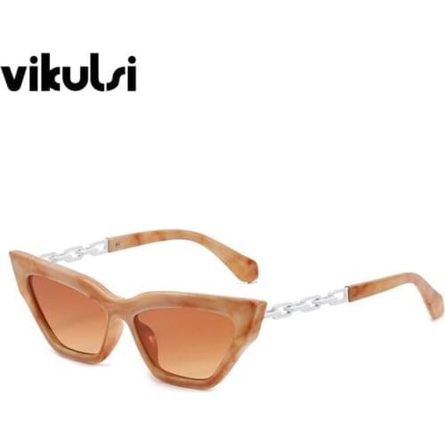 High Quality Womens Cat Eye Sunglasses Lady Metal Leg Triangle shades Luxury Vintage Sun Glasses Female zonnebril dames