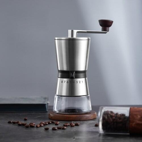Manual Coffee Grinder Stainless Steel Portable Hand High Quality Grinder Machine Easy Clean Adjustable Handmade Coffee Bean Mill