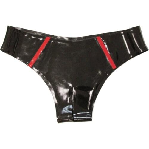 Sexy Latex Women Shorts Briefs Rubber Panties With Crotch Opened S-LPW008