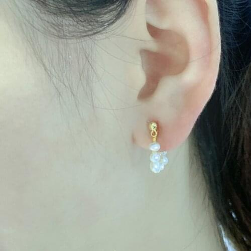 ZHIXI Natural Freshwater Pearl Earring Clip 14K Filled Gold Handmade Custom Ladies High Jewelry Retro Pearl Earring Without Hole