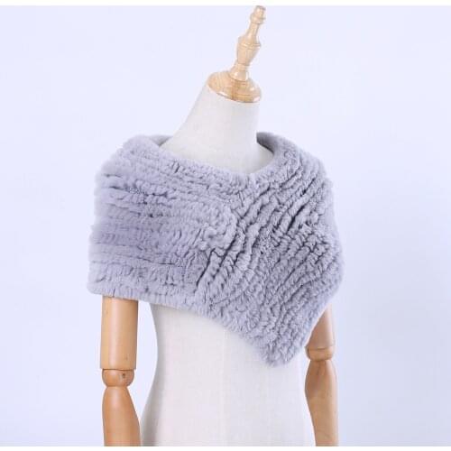 2020 New Genuine Real Rex Rabbit Fur Pullover cape Shawl Womens Winter Fur Scarf Scarves Shrugs Lady Fashion Wraps Elastic Warm