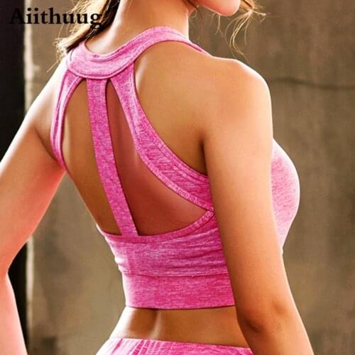 Aiithuug Sports Bras for Women Cross Back Padded Sports Bra Medium Support Workout Running Yoga Bra Workout Fitness Gym Padded