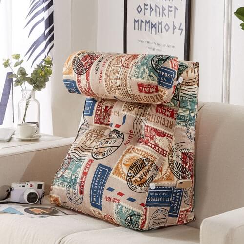 Canvas Backrest Cushion For Sofa Triangular Backrest Cushion For Sofa Cushions For Bed Rest Pillow Back Support Large Size