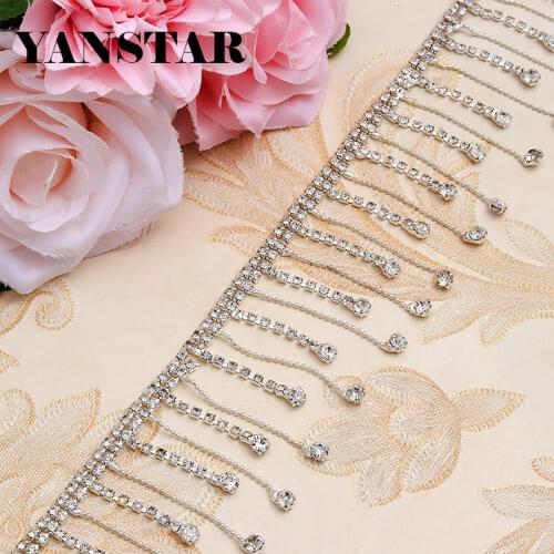YANSTAR 5Yard Single Row Rhinestone Chain Close Set Rhinestone Cup Chain Hot fix Strass YS750