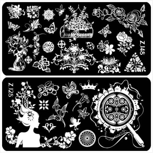 Factory Sales 500pcs Nail Art Template 48 designs ZJ Image Plate 6*12cm Steel Stencil Stamping Printing Palette 3D Nail Mold