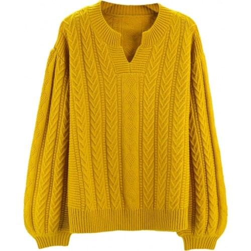 2021 Autumn Winter Spring Womens Knitwear Sexy V-Neck Minimalist Tops Korean Irregular Hem Knitted Casual Sweaters