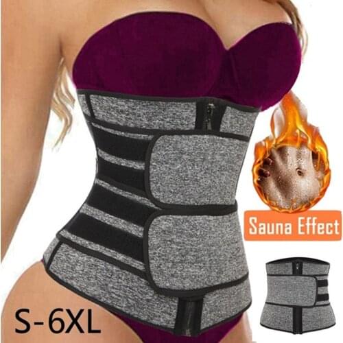 Women Sweat Shapewear Sauna Slimming Sheath Belly Corset Neoprene Waist Trainer Body Shaper Tummy Belt Workout Waist Shaper 6XL