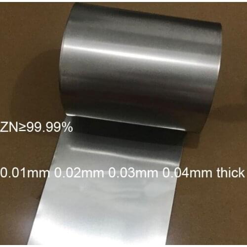 0.01mm 0.02mm 0.03mm 0.04mm pure zinc sheet Zinc Slab metal sheet Fruit battery electrode material zinc strip Zn foil research