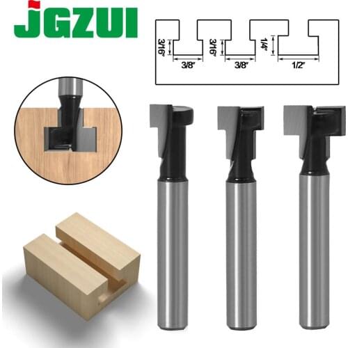 1pc 1/4" Shank 6mm T-Slot Cutter Router Bit Set Hex Bolt Key Hole Bits T Slotting Milling Cutter for Wood Woodworking
