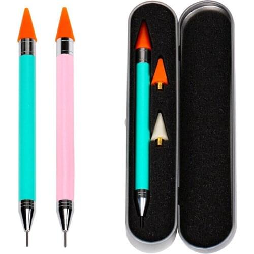 1 Pc Dual-ended Dotting Pen Rhinestone Acrylic Handle Nail Art Tool with Box Case Packing Decoration Manicure Tools Kit