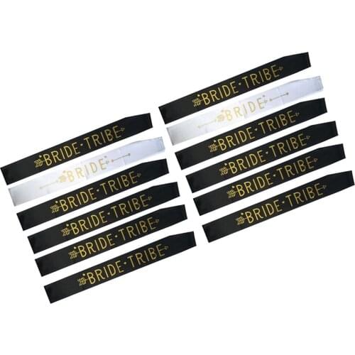 12/set Bride Tribe Sashes Hen Bachelorette Party Bridal Shower Accessories