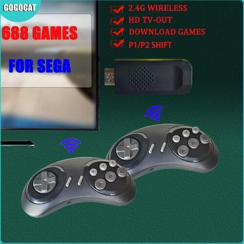 16-bit MD Wireless Retro Video Game Console For Sega Genesis Game Stick HDMI-compatible 668 Games For Sega Mini/Mega Drive Gift