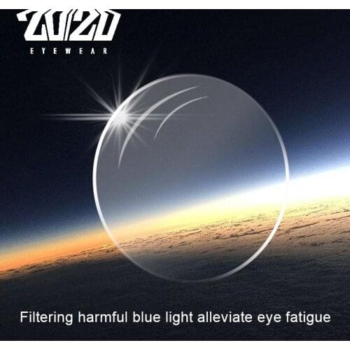 20/20 1.56 1.61 1.67 Index Clear Prescription Glasses Lens Anti Blue Light Anti-reflective Coating Optical Myopia Hyperopia Lens