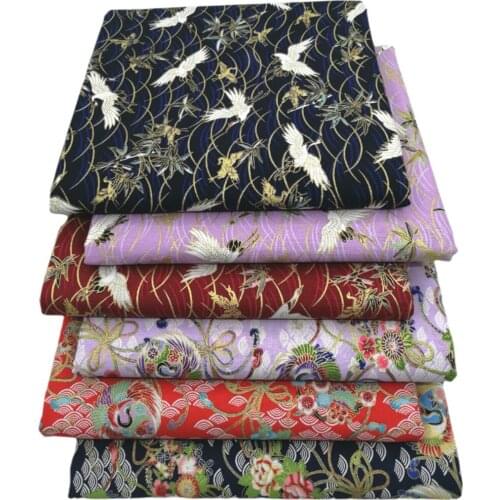 20*25cm and 24*24cm 6 PCS/Lot Thick Japanese Bronzing Patchwork Fabric Seagull Printed Fabric Diy Sewing Handicraft Accessories