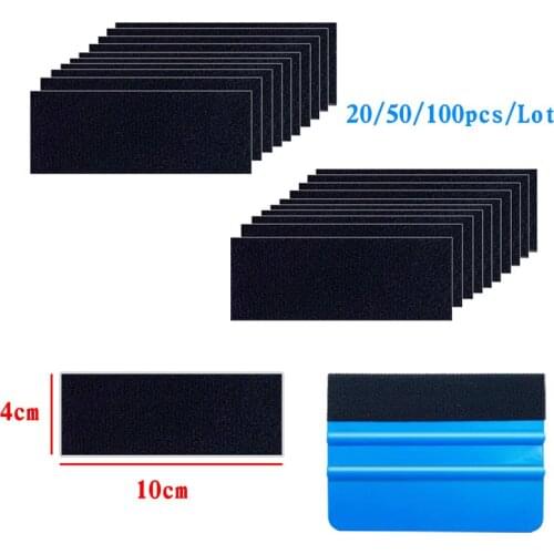 20/50/100pcs Felt Fabric Cloth for 10cm Squeegee Carbon Fiber Vinyl Car Wrap No Scratch Scraper Window Tint Wrapping Tools