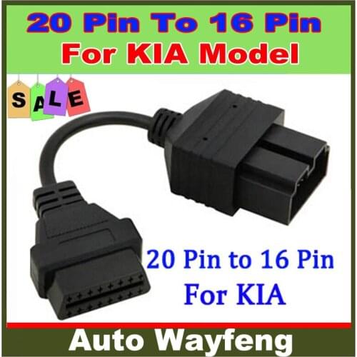 2015 Tuning Car Styling Tools Electric 20 Pin To Obd Obd2 Obdii 16 Car Diagnostic Adapter Converter Cable for Kia, free Shipping