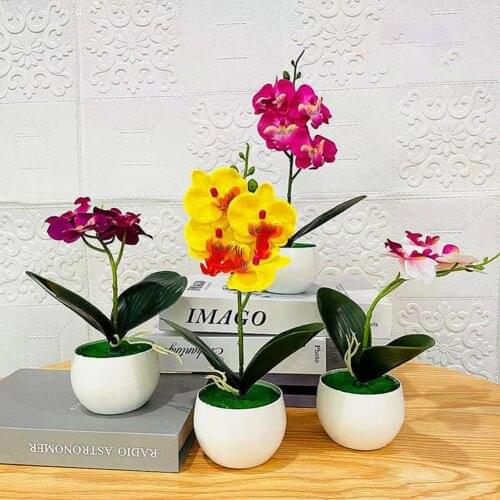 3 Heads Artificial Fake Butterfly Orchid Flower Filled Life For House Garden Wedding Decor Arrangements Flower Aesthetic Supplie