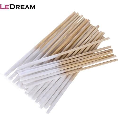 5 Bags 60pcs/bag Bamboo Cotton Stick Swabs Buds With Long Cotton Head For Eyebrow Lips Eyeline Permanent Tattoo Makeup Cosmetics