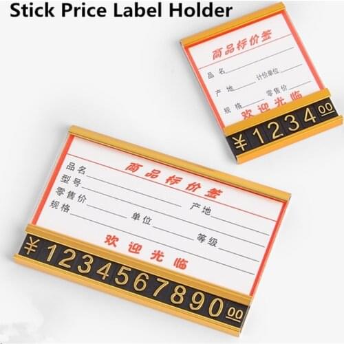 Aluminum Stick Sign Display Holder Price Card Cube Tag Label Paper Counter Top Stand