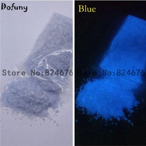 Nail Glitter Luminous Stone Decoration Spall Glow in dark Sand Glass vial bottle Nail Art Jewelry Blue Color 100g/bag