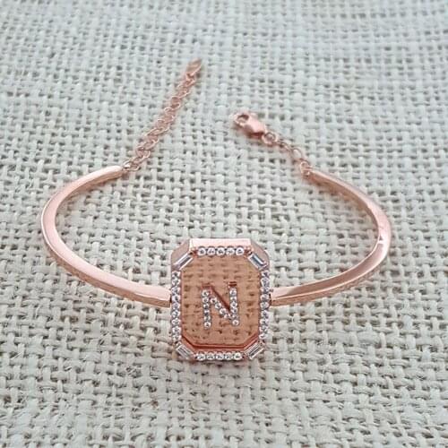 Letter Bracelet Ininial Bangle 925 Silver Id Bracelet Personalized Bangle Custom Bracelet