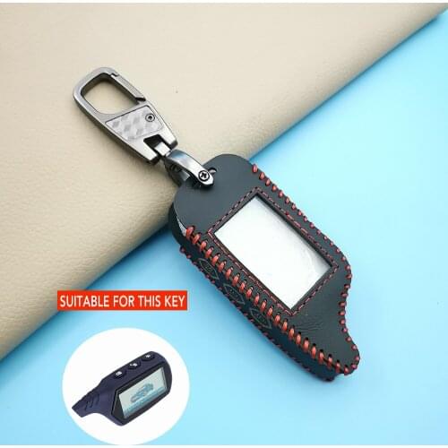 Key Case Key Cover For B9 B6 Leather Case For Starline LCD B9 B91 B6 B61 A91 A61 V7 LCD 2 Shape Remote Car Alarm Keychain